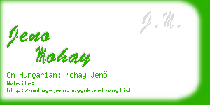 jeno mohay business card